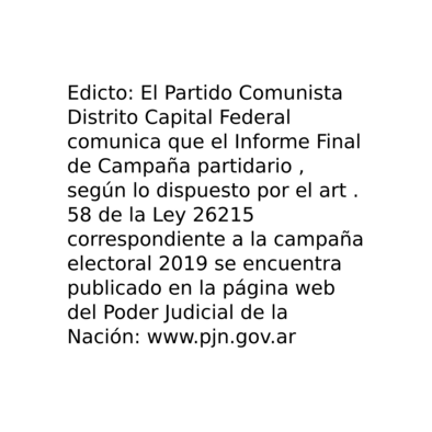 PC Distrito Capital Federal - Informe Partidario
